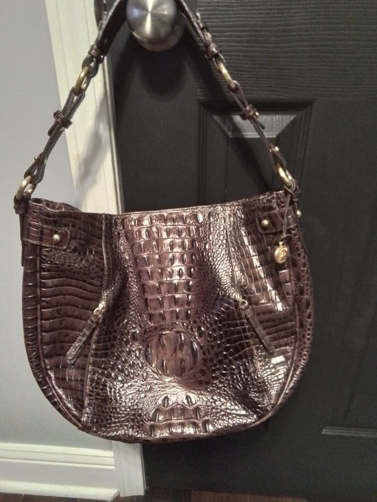 Brahmin Handbags - Brahmin Brown Croc-Embossed Shoulder Bag